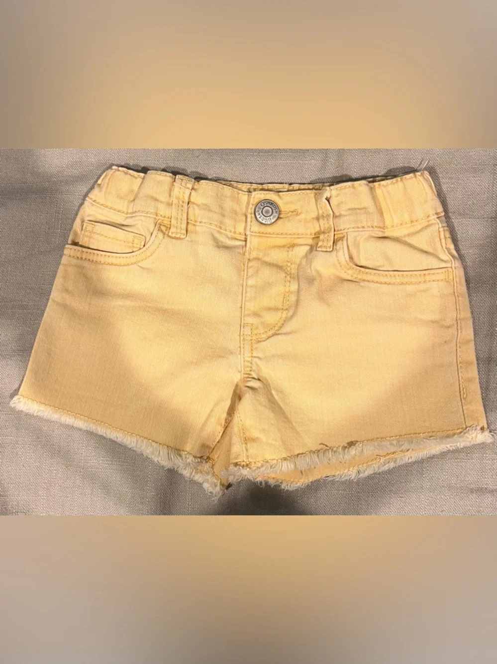 OshKosh B'gosh Yellow‎ Denim Shorts with Frayed Hem size 2T